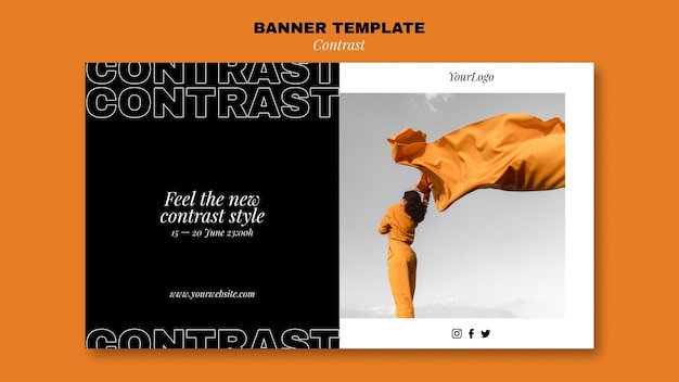 PSD gratuit bannière horizontale pour un style contrasté