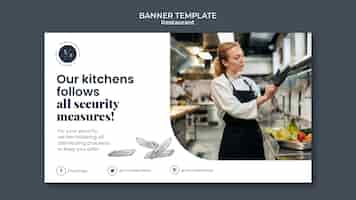 PSD gratuit bannière horizontale de restaurant entreprise