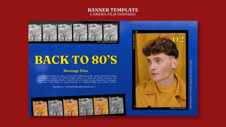 PSD gratuit bannière inspirée du film de caméra