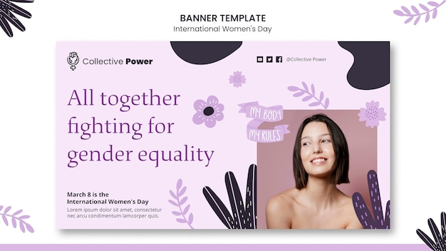 PSD gratuit bannière de la journée internationale de la femme