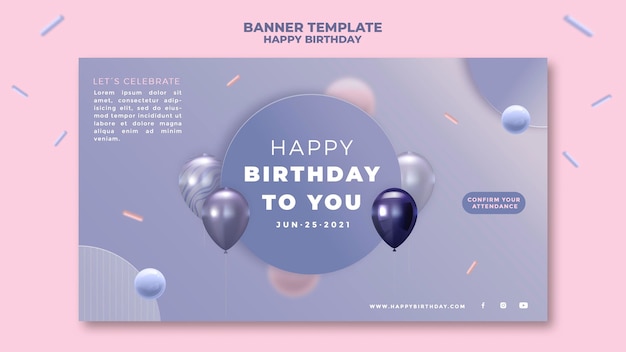 PSD gratuit bannière joyeux anniversaire