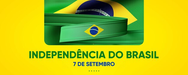 Bannière de médias sociaux Indépendance du brésil le 7 septembre