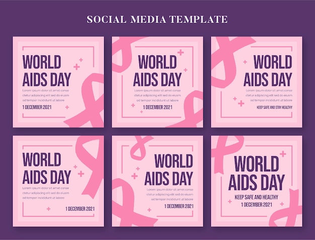 Bannière De Médias Sociaux De La Journée Mondiale Du Sida Et Modèle De Publication Instagram PSD Premium
