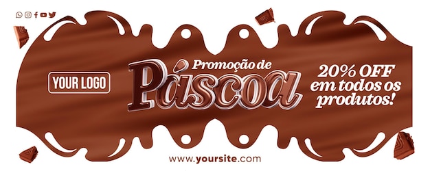 Bannière De Médias Sociaux Promotion De Pâques Avec Jusqu'à 20 De Réduction