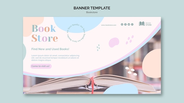 PSD gratuit bannière de modèle d'annonce de librairie