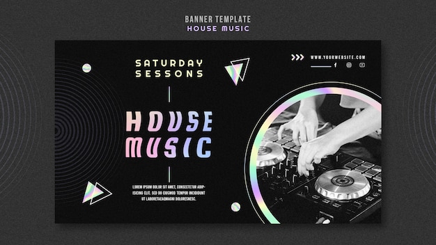 PSD gratuit bannière de modèle d'annonce de musique house