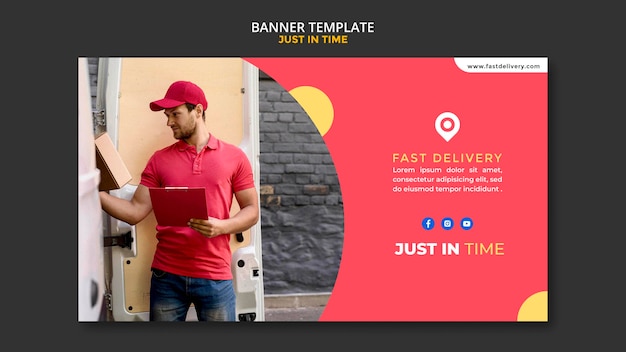 PSD gratuit bannière de modèle d'annonce de société de livraison