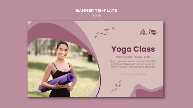 PSD gratuit bannière de modèle de cours de yoga