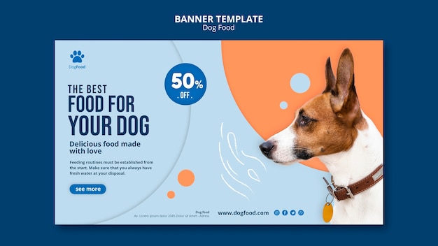 PSD gratuit bannière de modèle de nourriture pour chien