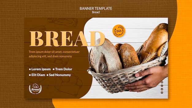 PSD gratuit bannière avec modèle de pain