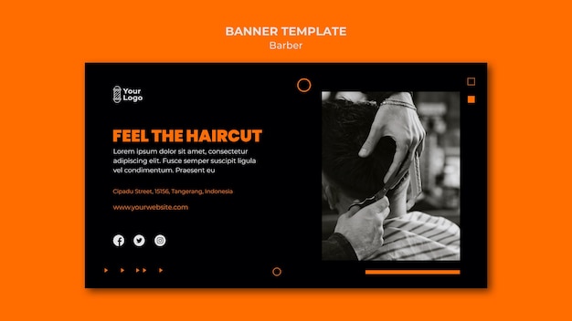 PSD gratuit bannière de modèle de salon de coiffure