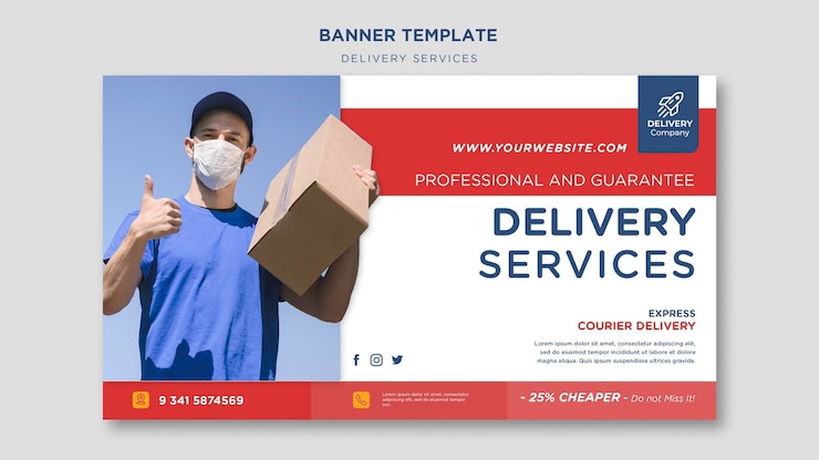 PSD gratuit bannière de modèle de services de livraison