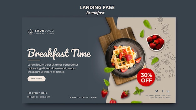 PSD gratuit bannière de modèle de temps de petit déjeuner