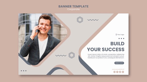 Bannière de modèle de travail d'équipe