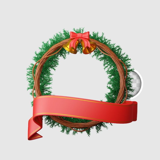 PSD gratuit bannière de noël avec illustration 3d de guirlande de noël