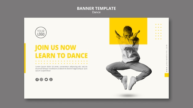 PSD gratuit bannière pour les cours de danse