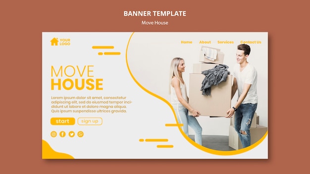 PSD gratuit bannière pour entreprise de déménagement