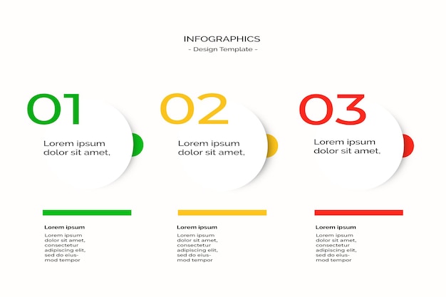 Bannière de présentation infographique en trois étapes