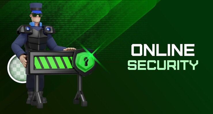 PSD gratuit bannière de sécurité en ligne illustration 3d