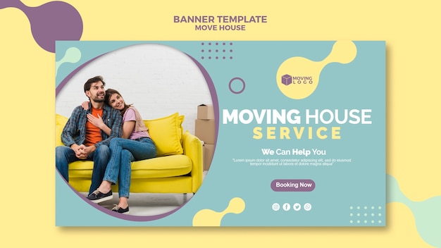 PSD gratuit bannière de service de déménagement