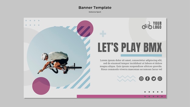 PSD gratuit bannière de sport extrême