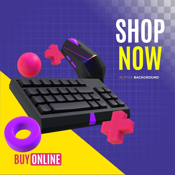 PSD gratuit bannière de vente d'accessoires informatiques