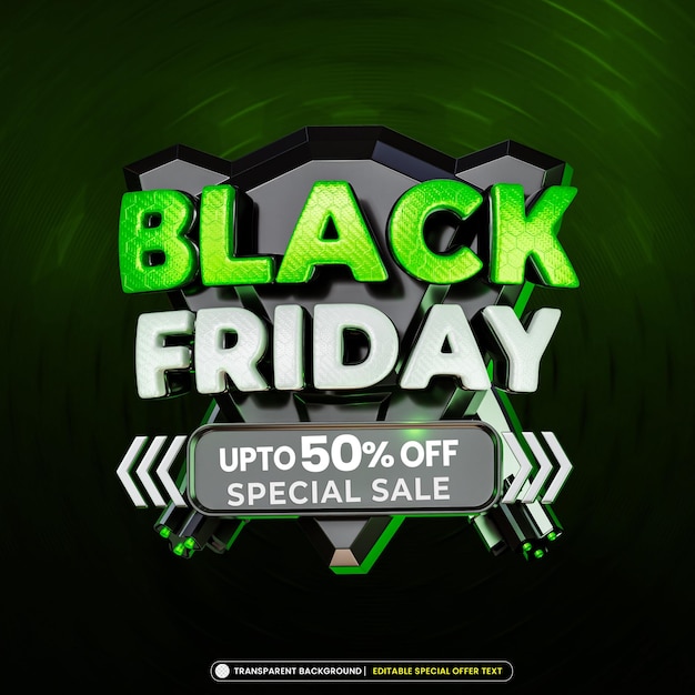 Bannière de vente du Black Friday avec texte modifiable