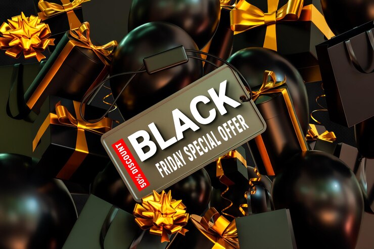 PSD gratuit bannière de vente du black friday avec texte modifiable