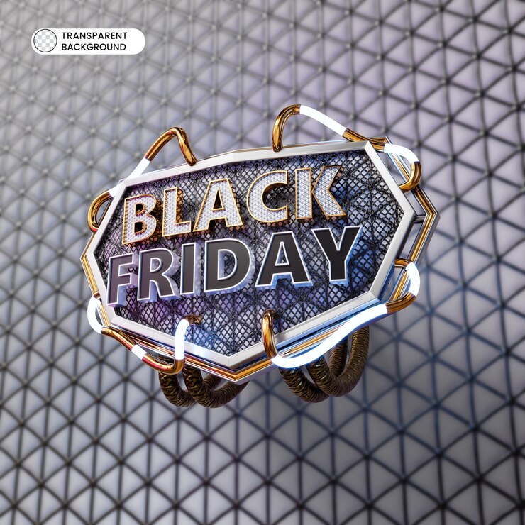 PSD gratuit bannière de vente vendredi noir illustration de rendu 3d