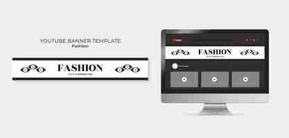 PSD gratuit bannière youtube des tendances de la mode design plat