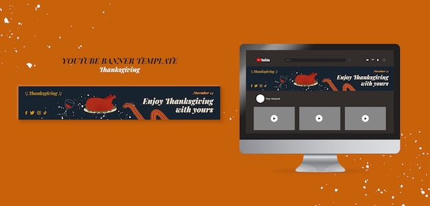 Bannière youtube de Thanksgiving