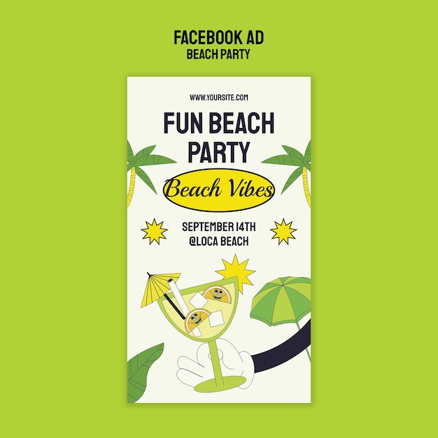 PSD gratuit beach party celebration template