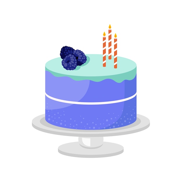 Beau gâteau bleu isolé