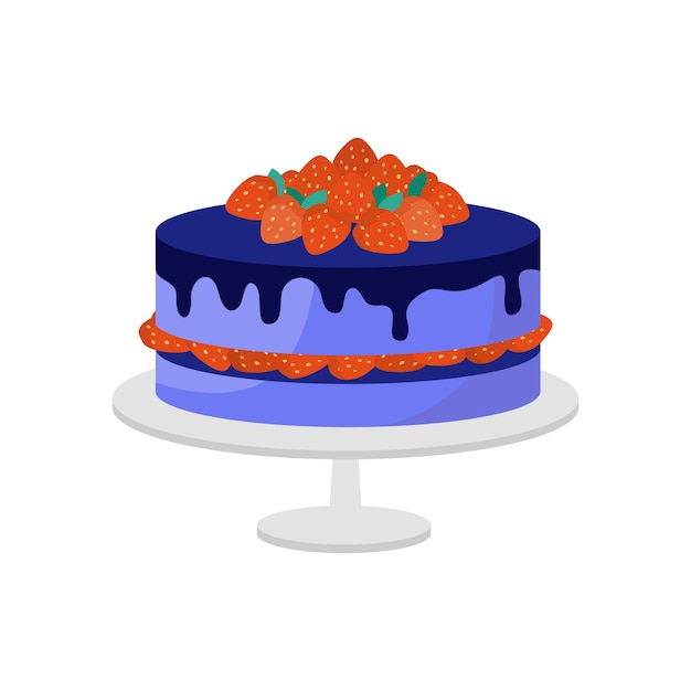PSD gratuit beau gâteau bleu isolé