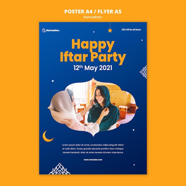 PSD gratuit beau modèle d'affiche de ramadan