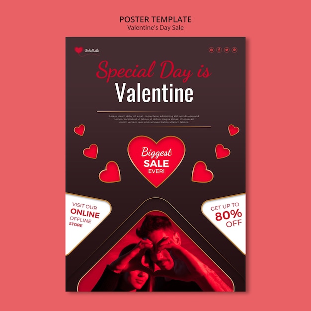 Beau modèle d'affiche de la saint-valentin