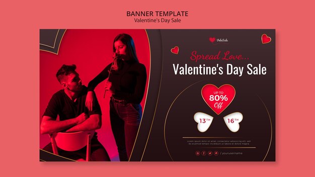 Beau modèle de bannière de la saint-valentin