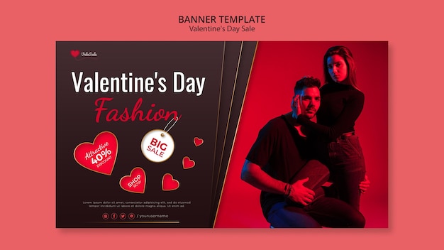 Beau Modèle De Bannière De La Saint-valentin