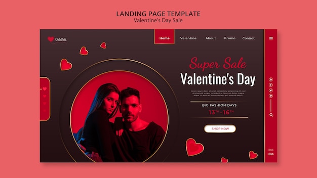 PSD gratuit beau modèle web de la saint-valentin