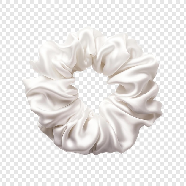 PSD gratuit beau scrunchie en soie blanche isolé sur un fond transparent