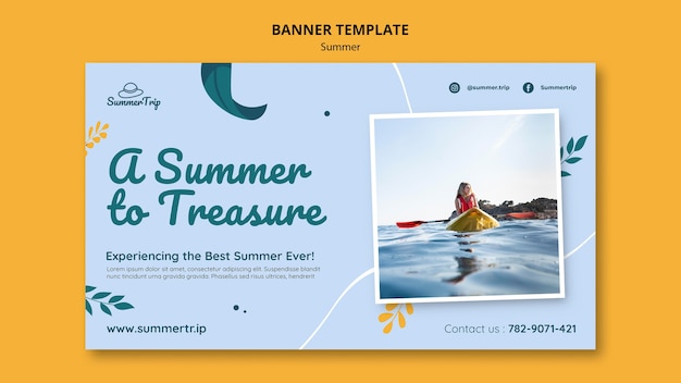 PSD gratuit belle bannière de modèle d'été