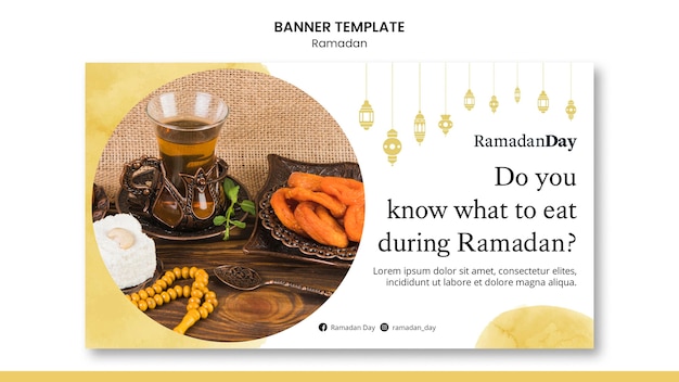 PSD gratuit belle bannière de ramadan avec photo