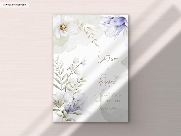 PSD gratuit belle carte d'invitation de mariage avec un élégant floral vintage