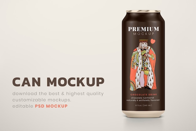 PSD gratuit la bière peut simuler psd, image de marque de produit cool