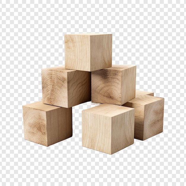 Blocs En Bois Isolés Sur Fond Transparent