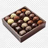 PSD gratuit boîte de bonbons au chocolat isolés sur un fond transparent