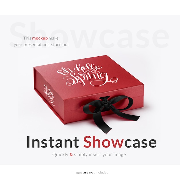 PSD gratuit boîte cadeau rouge maquette