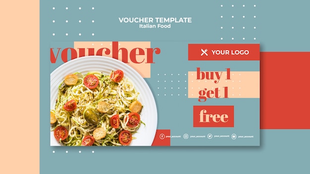 PSD gratuit bon de modèle de cuisine italienne