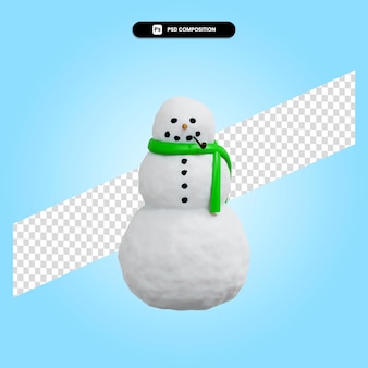 Bonhomme de neige noël illustration de rendu 3d isolé