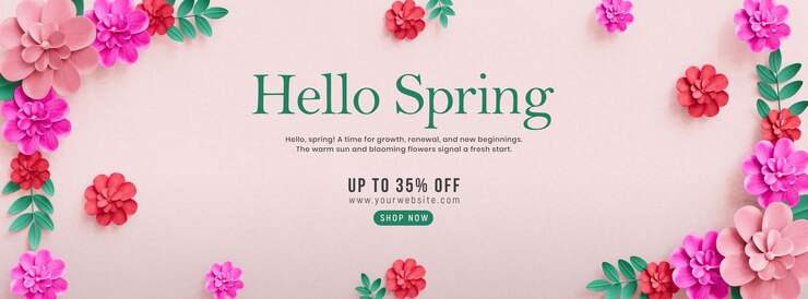 PSD gratuit bonjour printemps modèle de couverture de médias sociaux